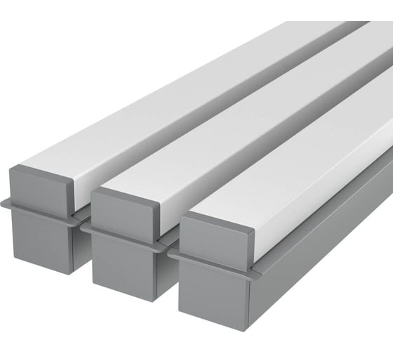 Изображение товара Комплект профилей Ledcraft LC-LPV2537M1728-2x3Silver из 3 шт серебро (2м профиль+2м рассеиватель+2 заглушки+шурупов) 1616240224