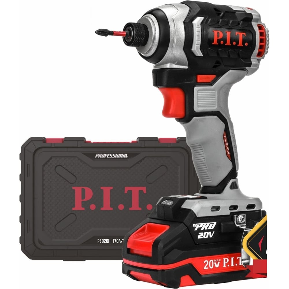 Изображение товара Аккумуляторный винтоверт P.I.T. IMPACT 20В 170Нм бесщёточный с кейсом