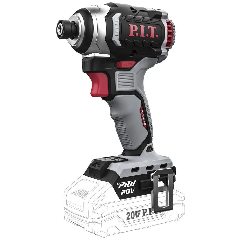 Изображение товара Аккумуляторный бесщёточный винтоверт P.I.T. IMPACT 20V 170Нм