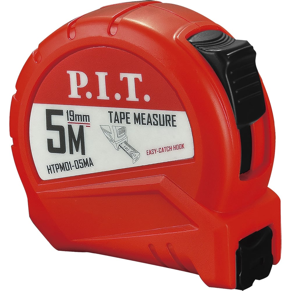 Изображение товара Рулетка с фиксатором P.I.T. 5 м x 19 мм ABS корпус фиксатор клипса ремешок