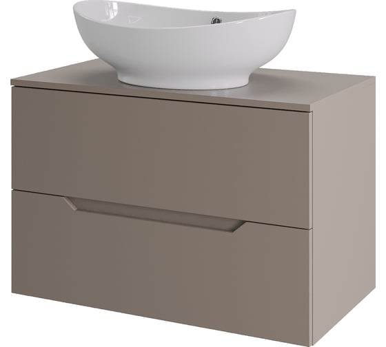 Изображение товара Тумба с раковиной подвесная 70 см ORANGE латте/белый Line Li-70TuLMDF+B08-585W