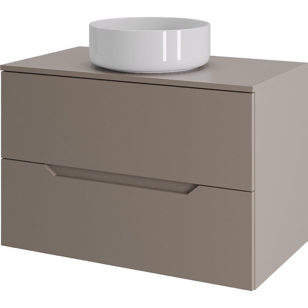 Изображение товара Подвесная тумба с раковиной Orange Line Li-70TuLMDF+B09-360W 70 см латте/белый