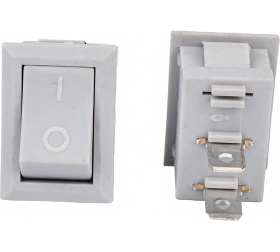 Изображение товара Клавиша Nord-Yada 250V 6А Mini серая (2контакта) ON-OFF (2шт в упаковке) 905470