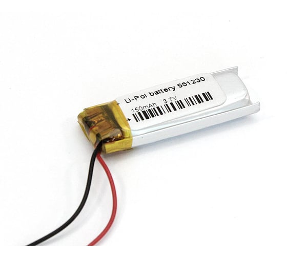 Изображение товара Аккумулятор Amperin Li-Pol батарея 5.5*12*30мм 2pin 3.7V/150mAh 79642