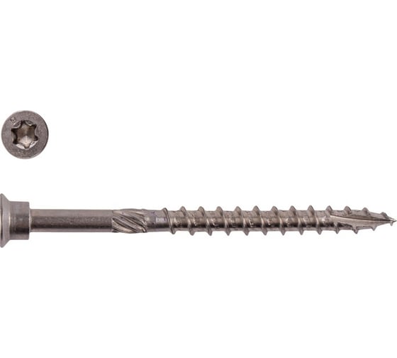 Изображение товара Саморезы по дереву КРЕП-КОМП из нерж. стали AISI410 с фрезой 5.0х70 мм 100 шт. 05070AS