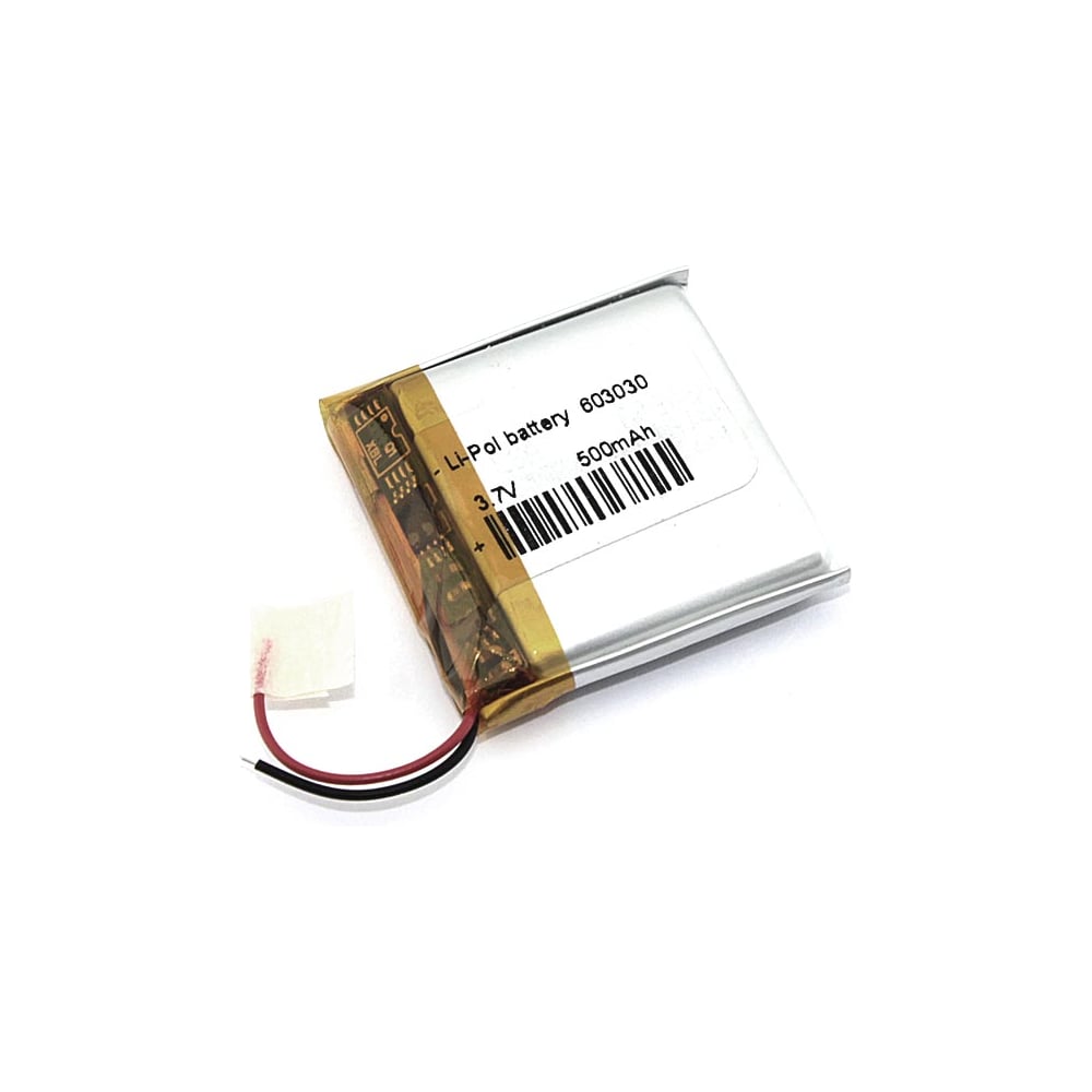 Изображение товара Аккумулятор Amperin Li-Pol 3.7V 500mAh 2pin 30x30x6 мм