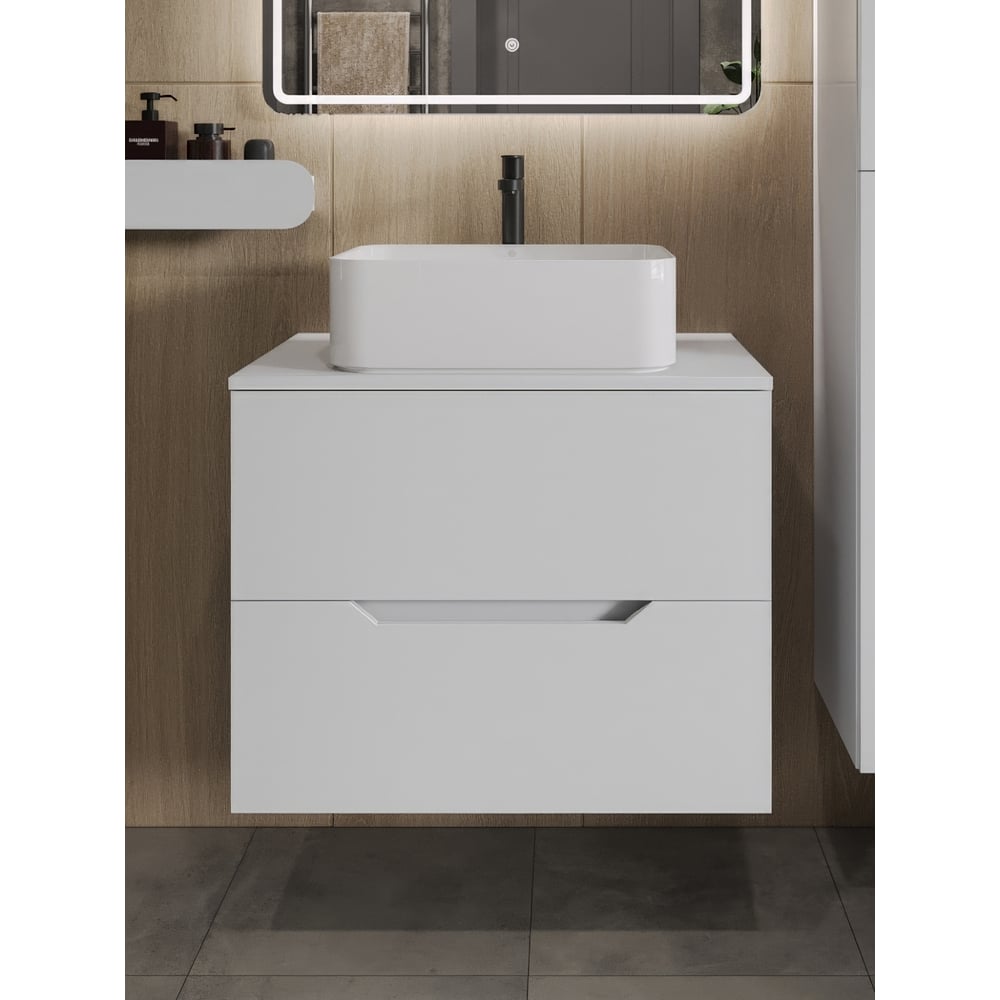 Изображение товара Подвесная тумба с раковиной Orange Line Li-70TuwMDF+B02-460W 70 см белый