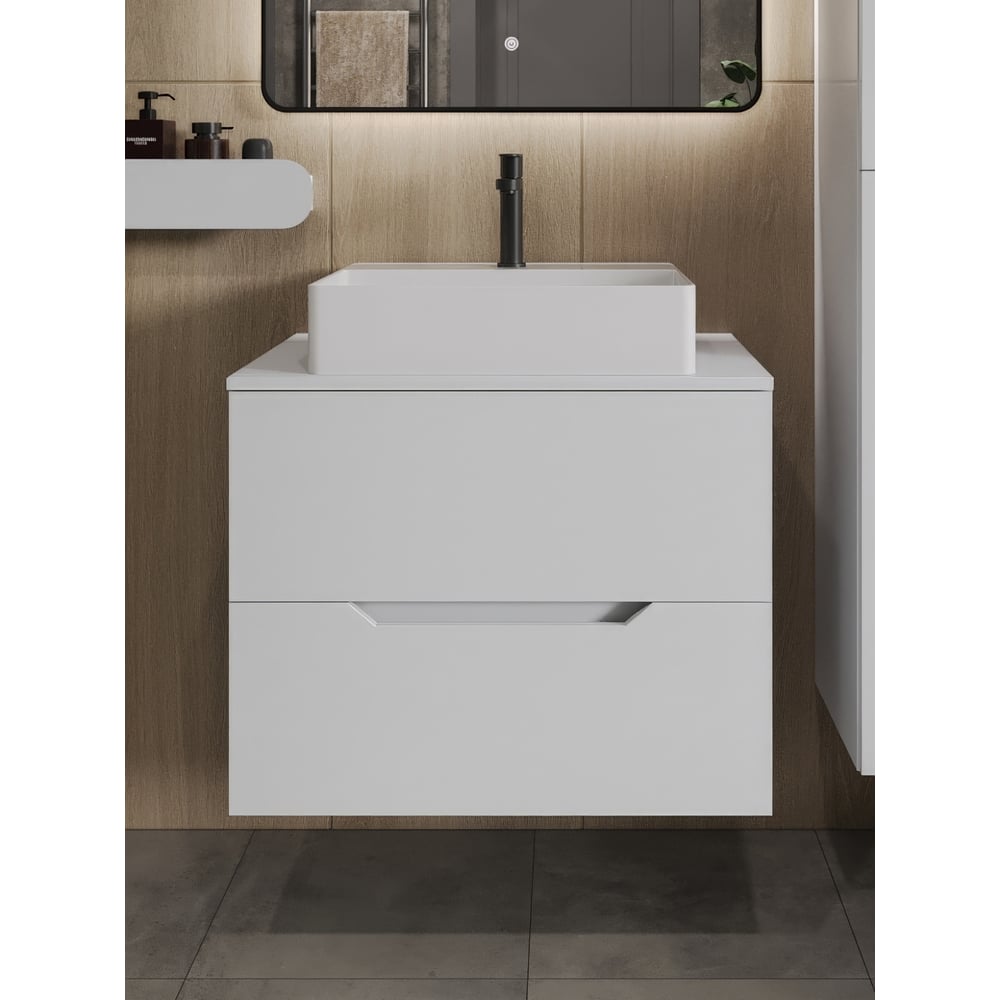 Изображение товара Подвесная тумба с раковиной Orange Line Li-70TuwMDF+B04-500W 70 см белая