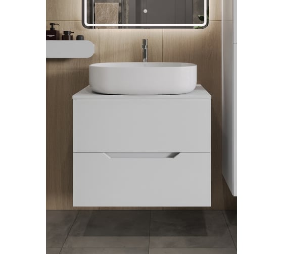 Изображение товара Тумба с раковиной подвесная 70 см, белый ORANGE Line Li-70TuwMDF+B04-600W