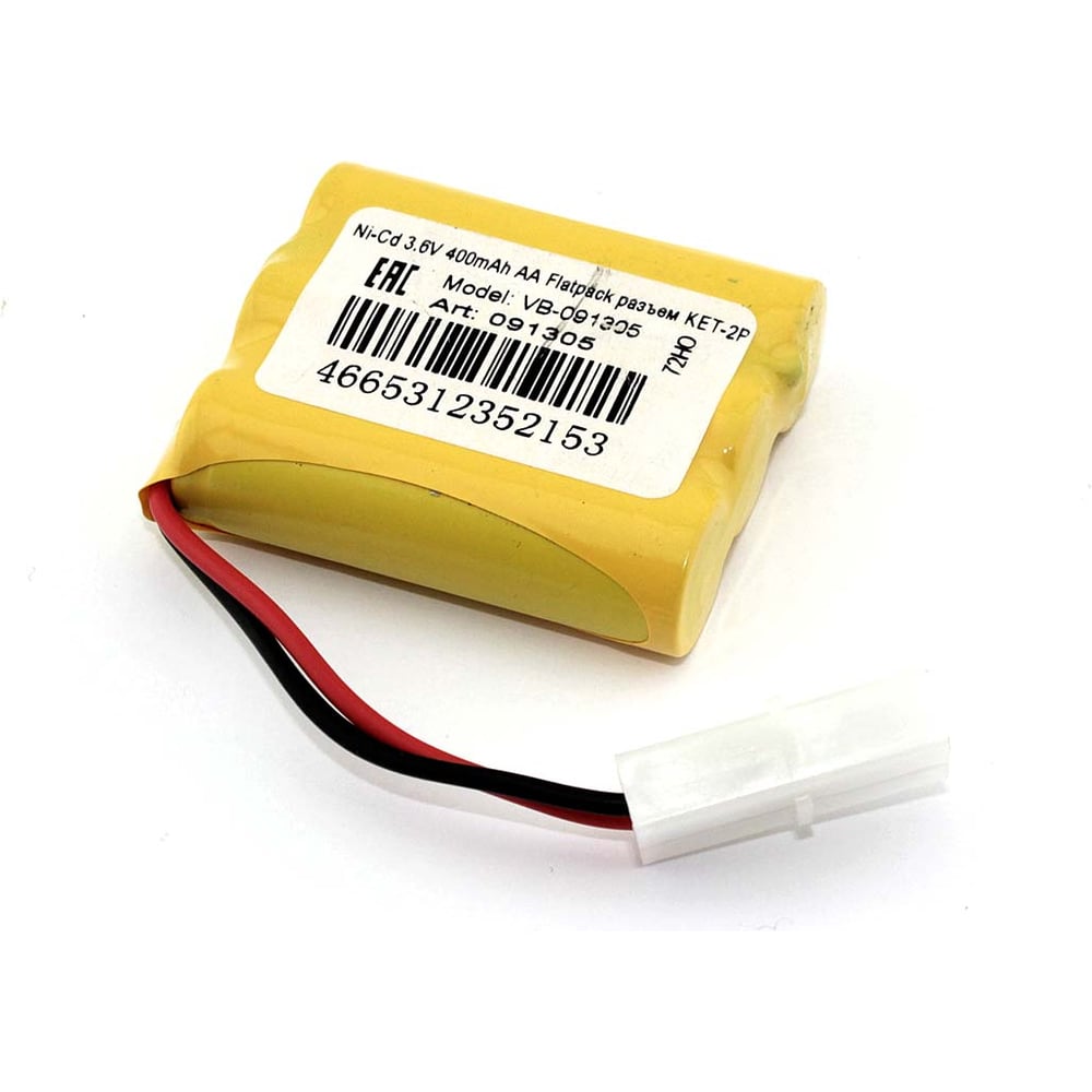 Изображение товара Аккумулятор Ni-Cd Amperin 3.6V 400mAh AA Flatpack разъем KET-2P
