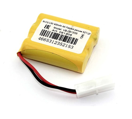 Изображение товара Аккумулятор Amperin Ni-Cd 3.6V 400mAh AA Flatpack разъем KET-2P 91305