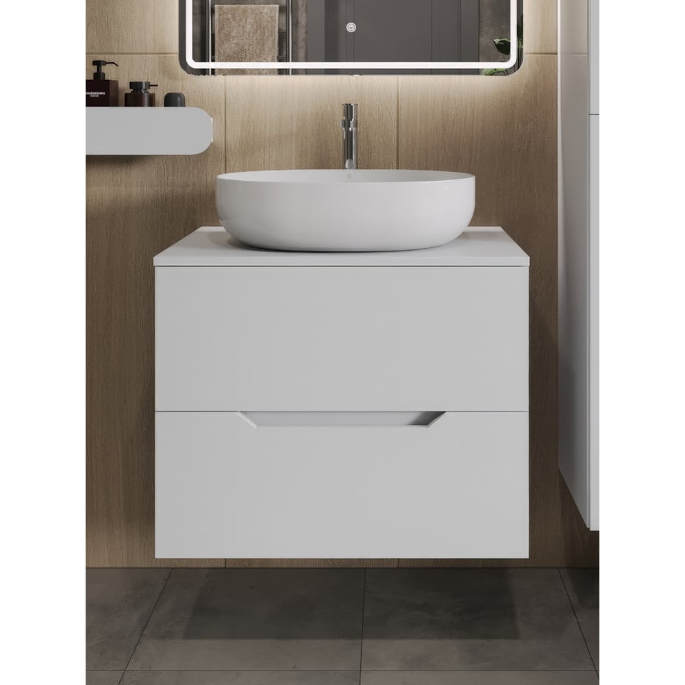 Изображение товара Подвесная тумба с раковиной Orange Line Li-70TuwMDF+B05-520W 70 см белый