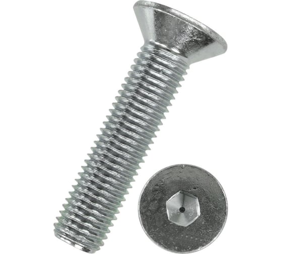 Изображение товара Винт ZAMETAL М3x20, пр. 8.8, с пот. гол., в/ш, DIN 7991, оц., уп. 1000 шт. ZA515438