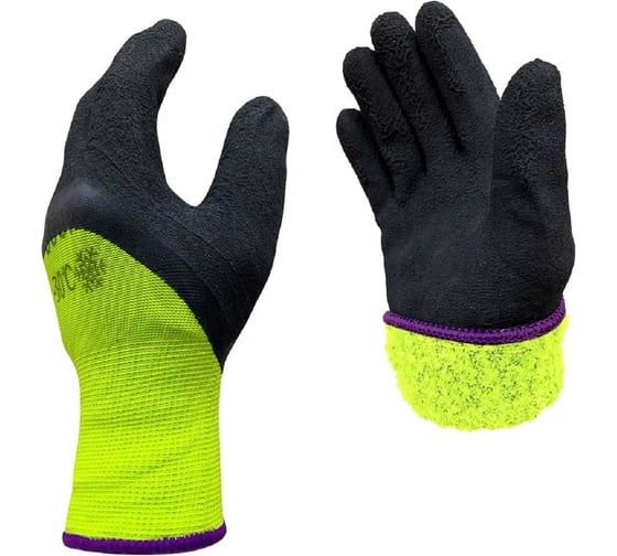Изображение товара Утепленные перчатки Master-Pro ХАНТЫ (ЧУЛЫМ) 2 пары, махровые акриловые с рельефным латексным покрытием 3/4, 10 размер, 10520-AQL-LG-10-2