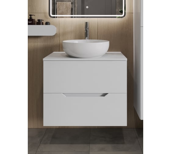 Изображение товара Тумба с раковиной подвесная 70 см, белый ORANGE Line Li-70TuwMDF+B07-420W