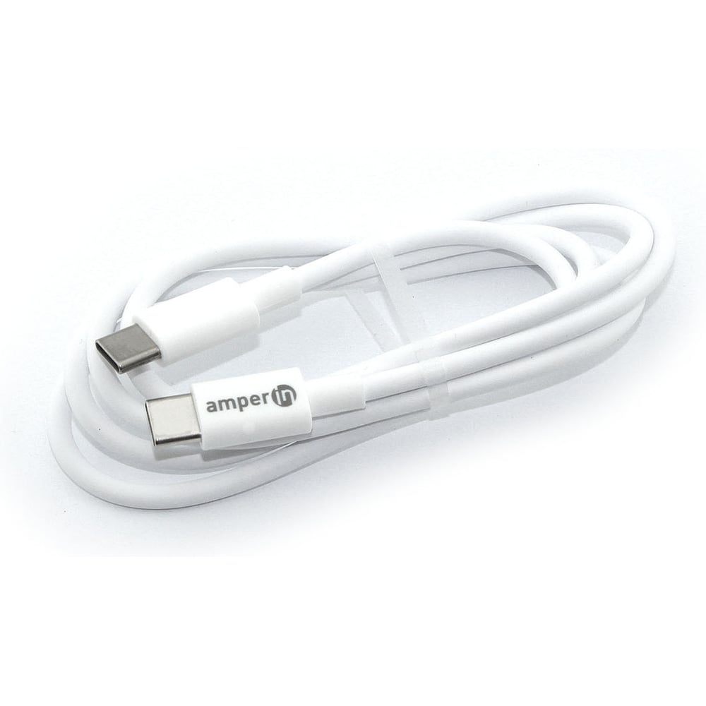 Изображение товара Кабель для зарядки Amperin Type C-Type C 2m белый USB 3.0 IP20
