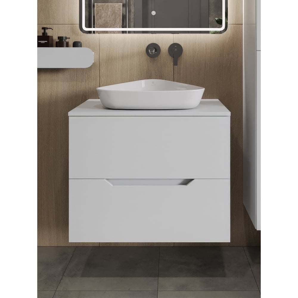 Изображение товара Подвесная тумба с раковиной Orange Line Li-70TuwMDF+B07-500W 70 см белая