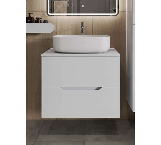 Изображение товара Тумба с раковиной подвесная 70 см, белый ORANGE Line Li-70TuwMDF+B07-540W