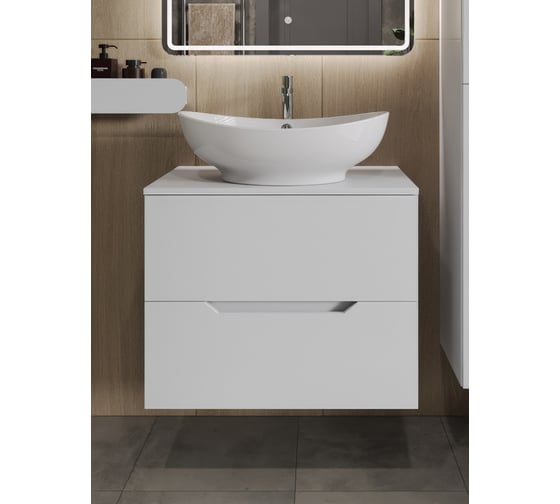 Изображение товара Тумба с раковиной подвесная 70 см ORANGE белый Line Li-70TuwMDF+B08-585W