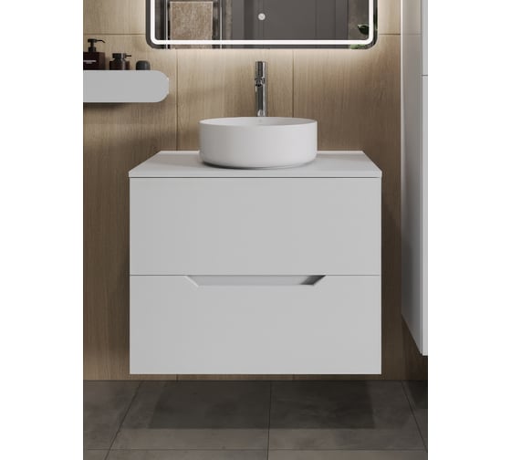 Изображение товара Подвесная тумба с раковиной Orange Line Li-70TuwMDF+B09-360W 70 см, белый X988070999