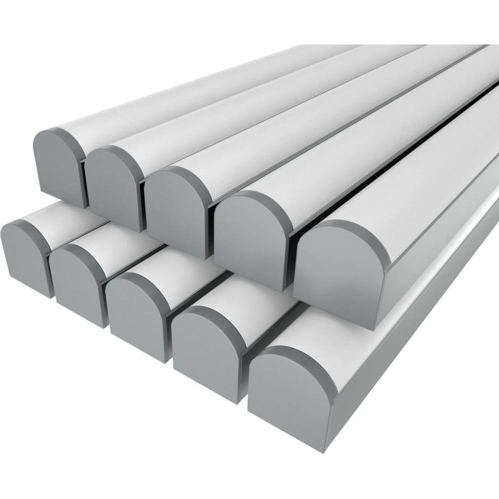 Изображение товара Комплект профиля LEDCRAFT LC-LP2534M36R-3x10Silver 3м с рассеивателем и крышками