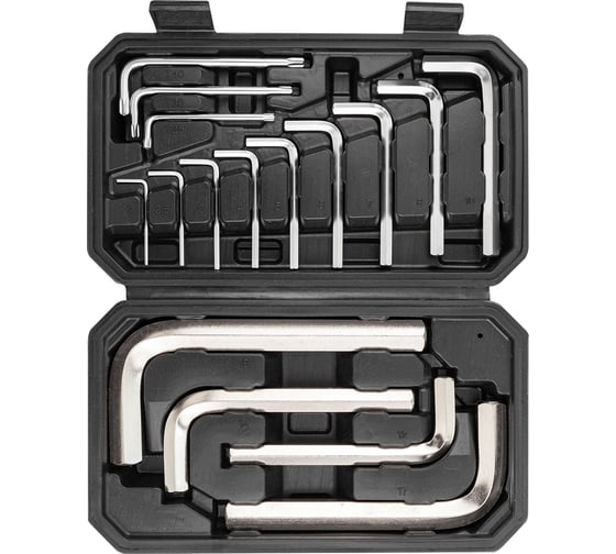 Изображение товара Ключи Г-образные 6-гранные SIGMATOOL набор 13+3 предмета (2, 2.5, 3-8, 10, 12, 14, 17, 19мм + T25, T30, T40) Sigmatool--5137D+3(66161)