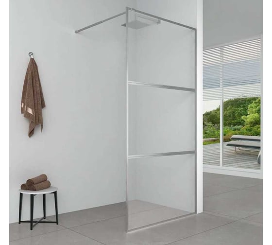 Изображение товара Душевая перегородка Aquanet SW-1000CT 100х200см, суппорт, стекло 6 мм,  прозрачный, профиль хром (352337) 00352337