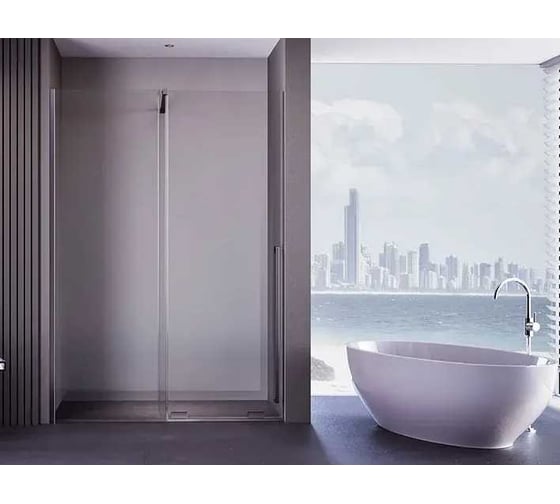 Изображение товара Душевая перегородка Aquanet SW-800GST Душ. перегородка 80х200см, суппорт, стекло 6 мм,  прозрачный, профиль золотой сатин крашенный (352351) 00352351