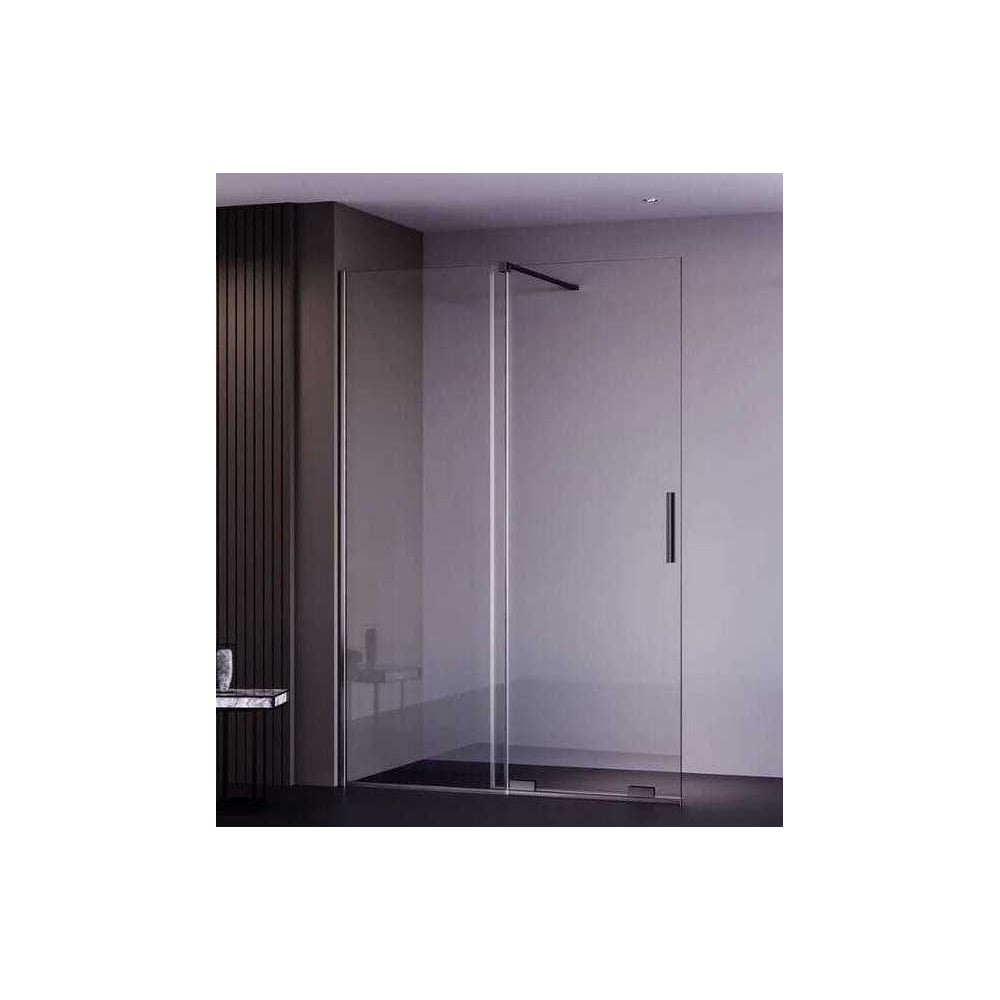 Изображение товара Душевая перегородка Aquanet SW-800GRT 80х200см, суппорт, стекло 6 мм, прозрачный, профиль графит крашенный (352347) 00352347