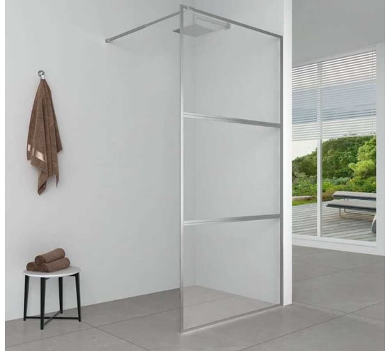 Изображение товара Душевая перегородка Aquanet SW-1200CT 120х200см, суппорт, стекло 6 мм, прозрачный, профиль хром (352338) 00352338