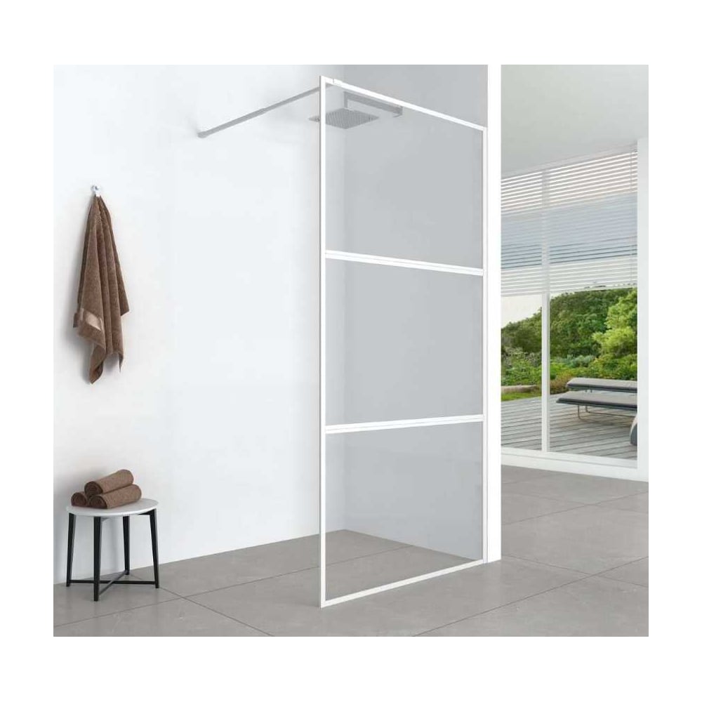 Изображение товара Душевая перегородка Aquanet SW-1000WT 100х200см, суппорт, стекло 6 мм, прозрачный, профиль белый крашенный (352345) 00352345