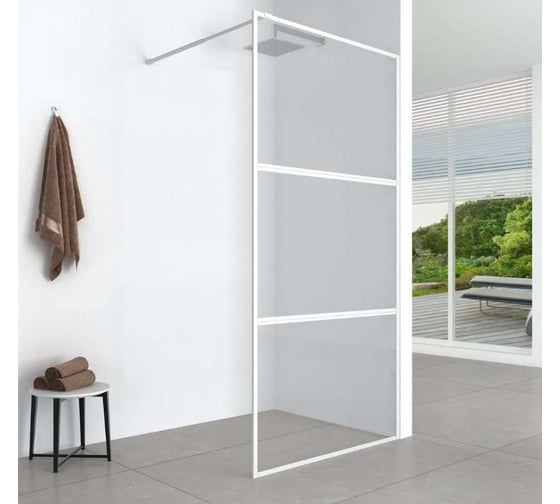 Изображение товара Душевая перегородка Aquanet SW-1000WT 100х200см, суппорт, стекло 6 мм,  прозрачный, профиль белый крашенный (352345) 00352345