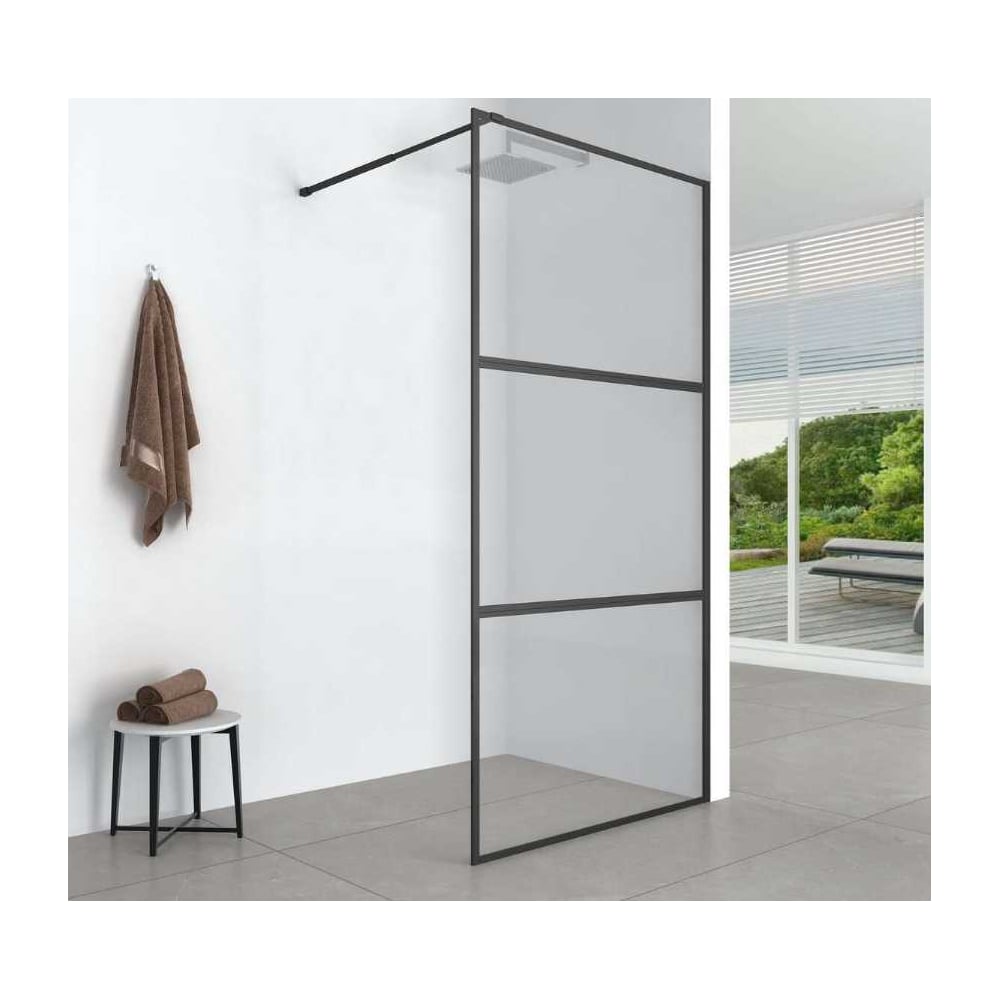 Изображение товара Душевая перегородка Aquanet SW-1200BT 120х200 см стекло 6 мм черный профиль