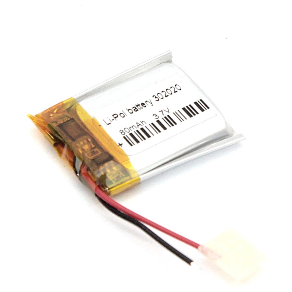 Изображение товара Аккумулятор Li-Pol Amperin 80мАч 3.7V 20x20x3мм 2pin