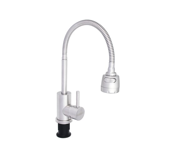 Изображение товара Смеситель для кухни СоюзКран гибкий излив, керамический картридж 35 мм., нержавеющая сталь SS01-F132 567-090