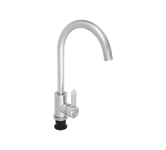 Изображение товара Смеситель для кухни СоюзКран поворотный излив 35 см., керамический картридж 35 мм., нержавеющая сталь SS01-R133 567-092