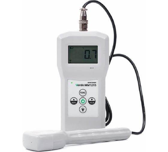 Изображение товара Влагомер индукционный Verdo MM1215 с температурной компенсацией с выносным зондом, материалы (22 шкалы): древесина, бумага, картон, бетон и др. MM082150