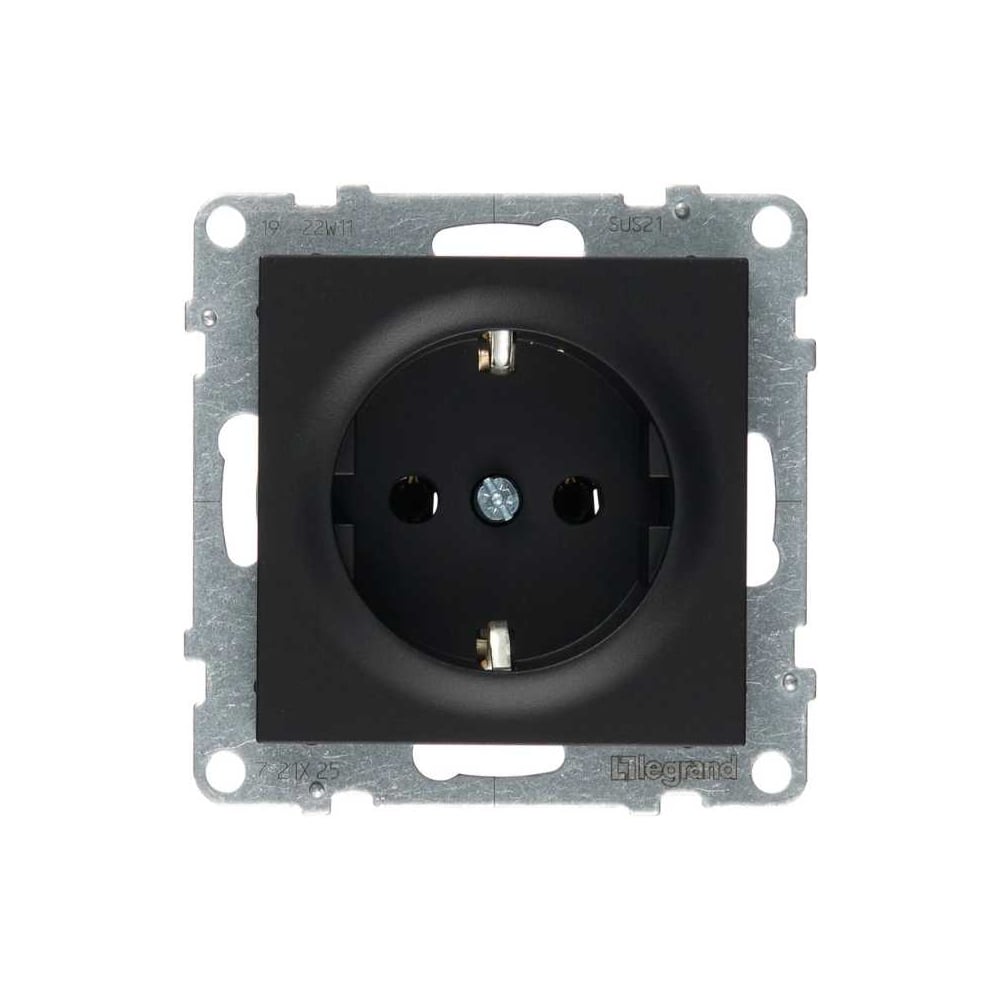 Изображение товара Силовая розетка Legrand SUNO 2К+З 16А 250В, антрацит, винтовые зажимы