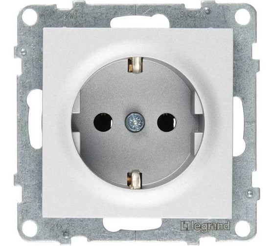 Изображение товара Силовая розетка Legrand SUNO 2К+З 16А 250В, винтовые зажимы, алюминий 721325