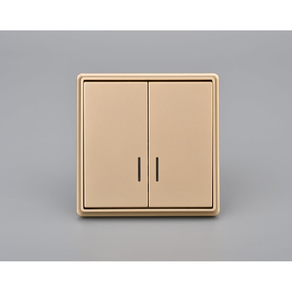 Изображение товара Выключатель 2 клавишный с индикацией ALTECH ENCORE шампань