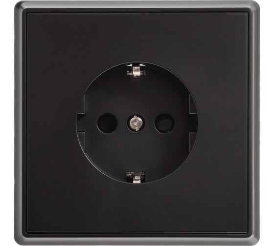 Изображение товара 1-местная силовая розетка ALTECH ENCORE 1SB скрытого монтажа с заземлением и шторками черная в сборе 07436