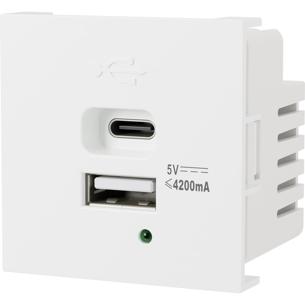 Изображение товара Модульная высокоскоростная розетка с USB Type C Экопласт LK45 45х45 мм