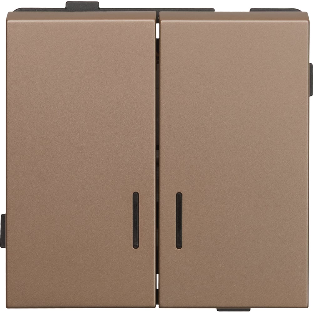 Изображение товара Выключатель 2 клавишный с индикацией ALTECH ENCORE скрытого монтажа шампань