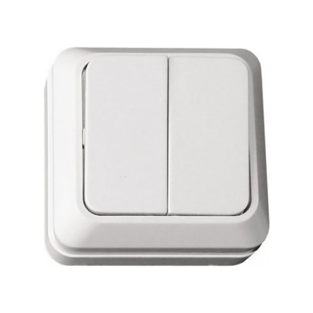 Изображение товара Выключатель 2-клавишный ALTECH SPACE 2SOW для открытого монтажа белый