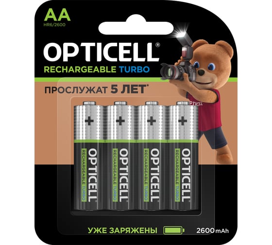 Изображение товара Аккумуляторы OPTICELL Turbo AA 2600 мА·ч 4 шт 6080002