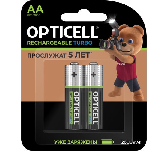 Изображение товара Аккумуляторы OPTICELL Turbo AA 2600 мА·ч 2 шт 6080001