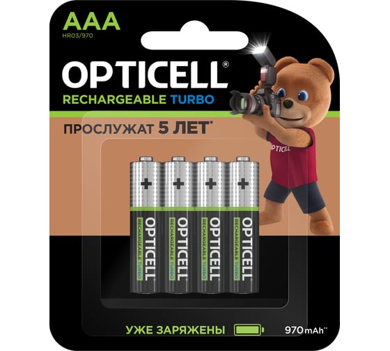 Изображение товара Аккумуляторы OPTICELL Turbo AAA 970 мА·ч 4 шт 6080004