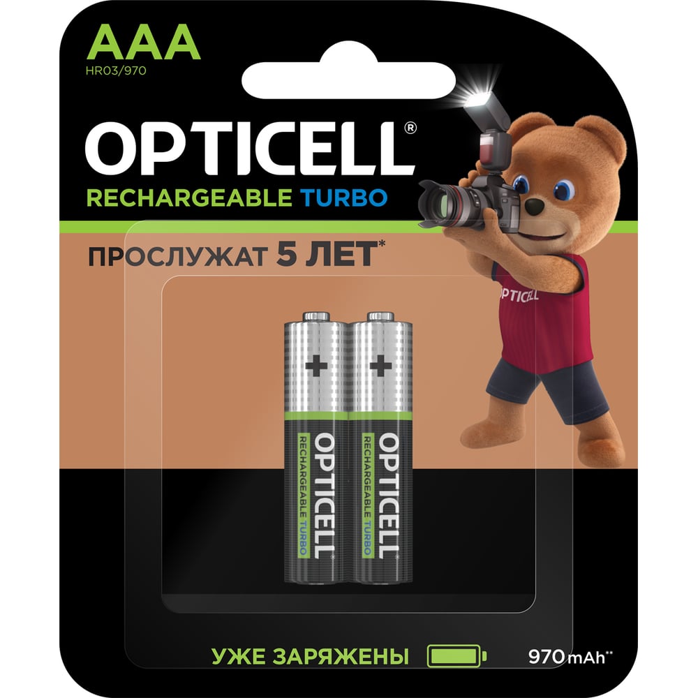 Изображение товара Аккумуляторы OPTICELL Turbo AAA 970 мА·ч 2 шт надежное питание