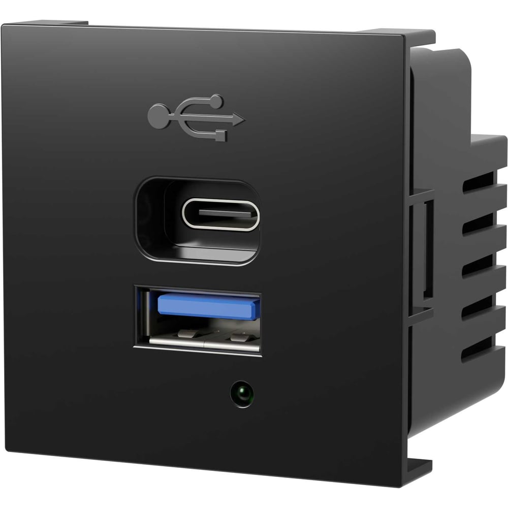 Изображение товара Модульная высокоскоростная розетка USB Type C + USB для кабель-каналов LK45 858108
