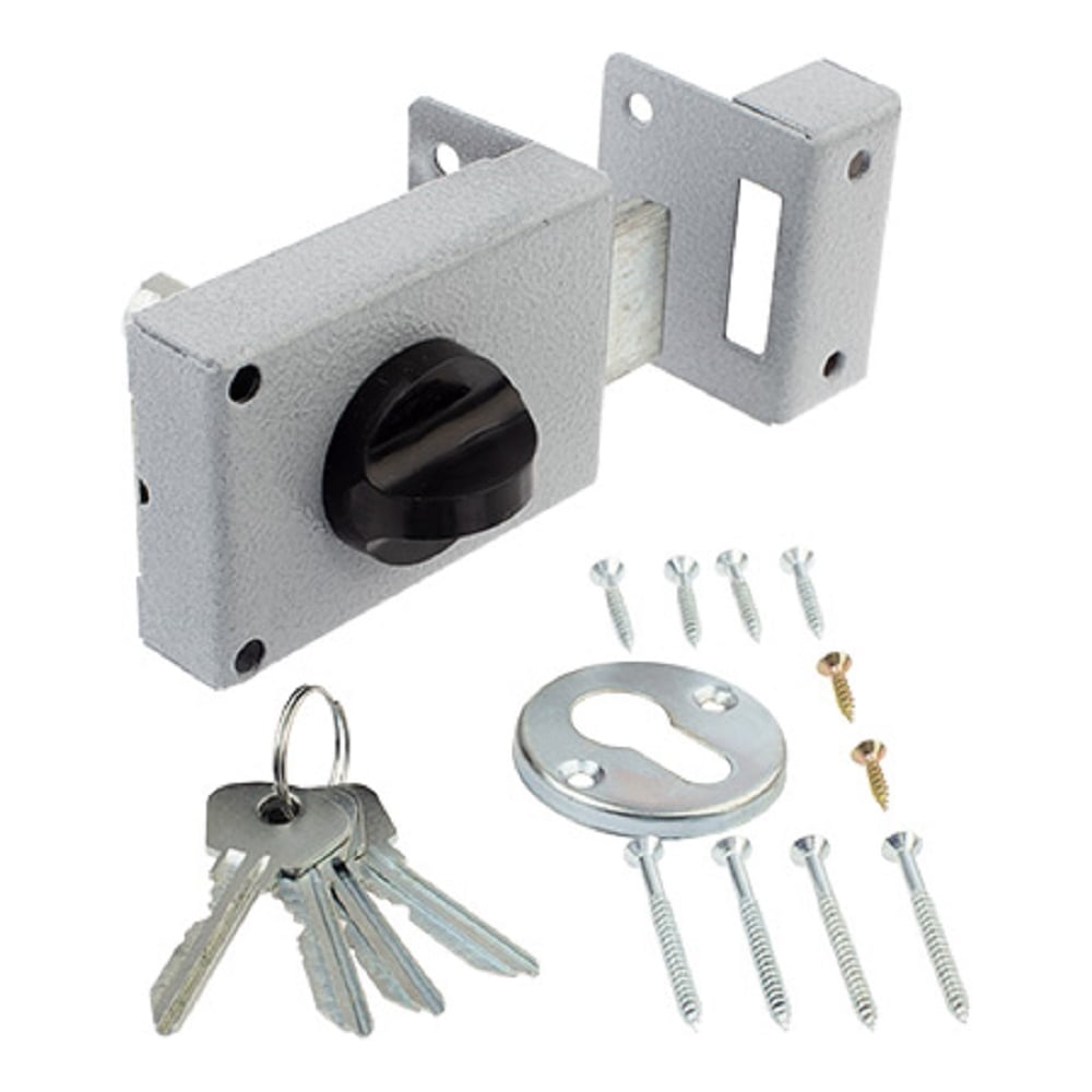 Изображение товара Накладной замок Зенит ЗН1-1.1 серый для бытовых дверей